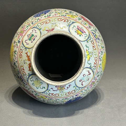 古玩陶瓷粉彩將軍罐真品鑒賞圖