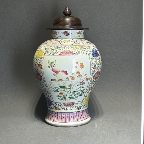 古玩陶瓷粉彩將軍罐真品鑒賞圖