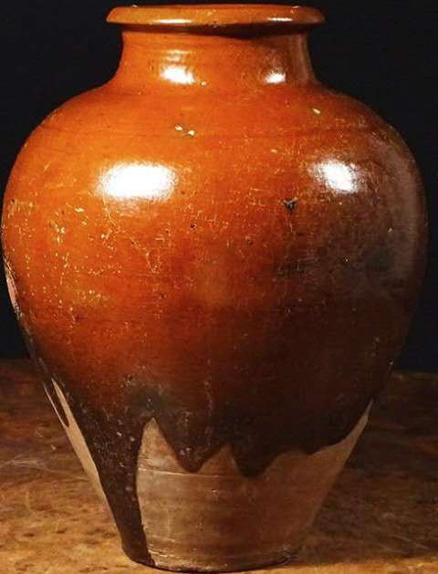 古玩陶瓷黃釉萬年罐真品鑒賞圖