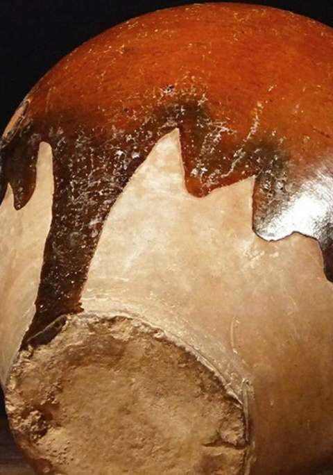 古玩陶瓷黃釉萬年罐真品鑒賞圖
