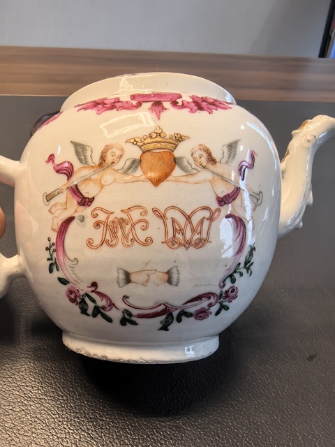 古玩陶瓷乾隆廣彩定燒茶壺真品鑒賞圖