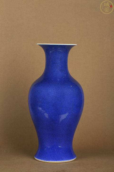 古玩陶瓷灑藍釉觀音瓶真品鑒賞圖