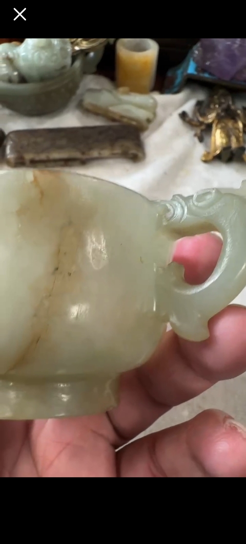 古玩玉器玉杯真品鑒賞圖
