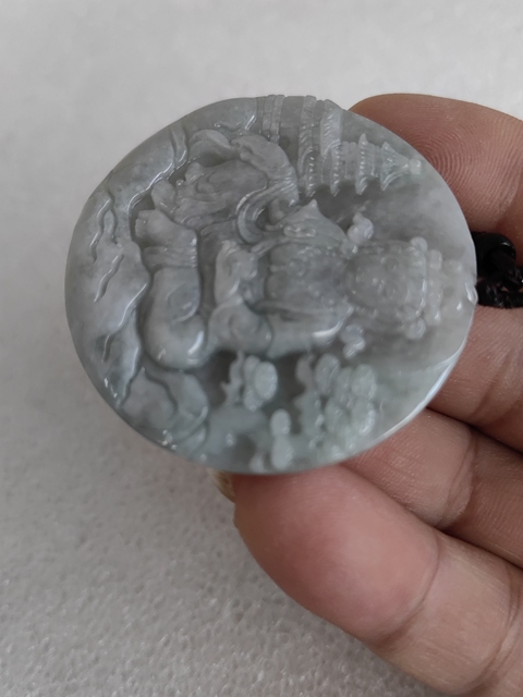 古玩玉器天然翡翠“觀音牌”拍賣,當前價格298元