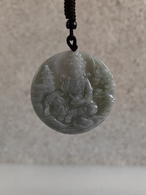 古玩玉器天然翡翠“觀音牌”拍賣,當前價格298元