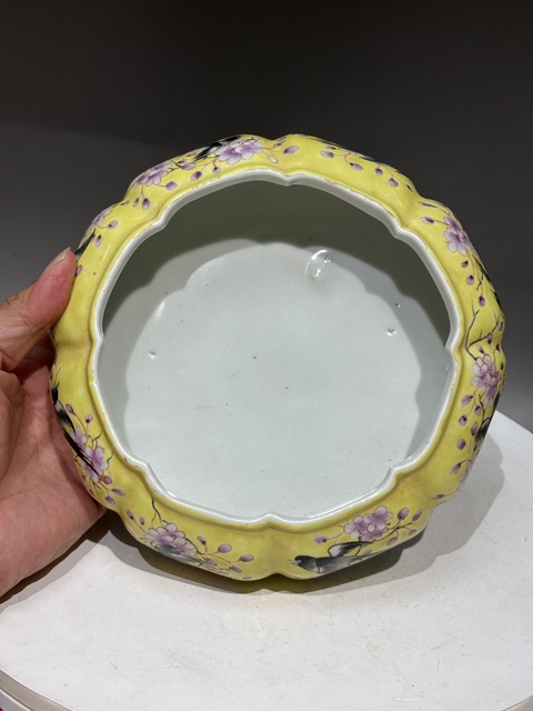 古玩陶瓷花鳥紋洗真品鑒賞圖