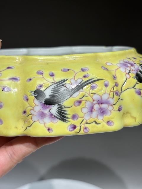 古玩陶瓷花鳥紋洗真品鑒賞圖