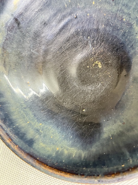 古玩陶瓷耀州窯窯變黑釉大碗真品鑒賞圖