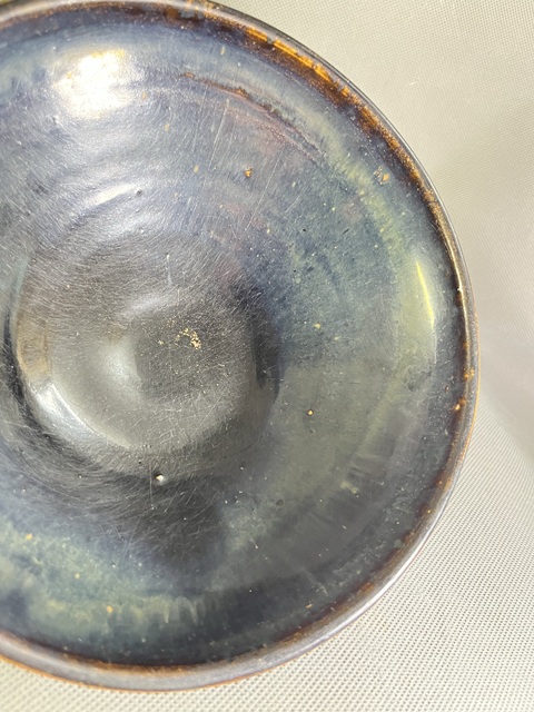古玩陶瓷耀州窯窯變黑釉大碗真品鑒賞圖