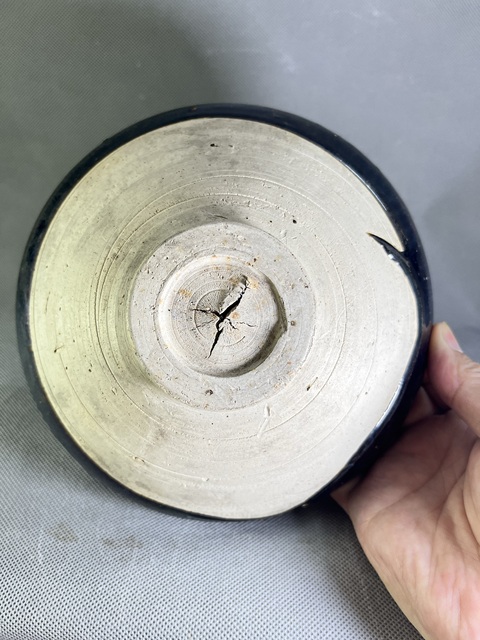 古玩陶瓷耀州窯窯變黑釉大碗真品鑒賞圖
