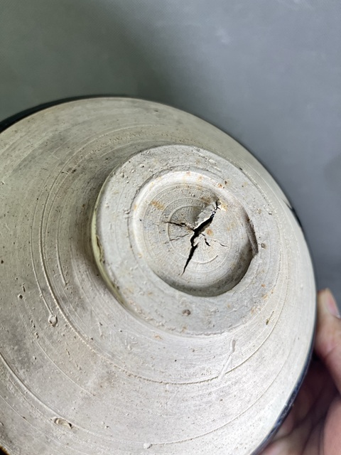 古玩陶瓷耀州窯窯變黑釉大碗真品鑒賞圖