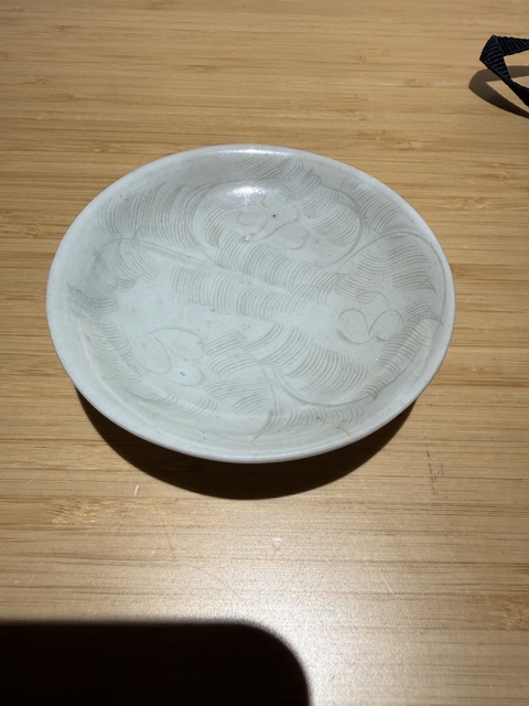 古玩陶瓷青白釉刻花茶托真品鑒賞圖