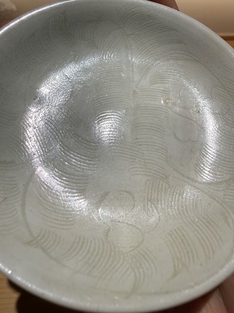 古玩陶瓷青白釉刻花茶托真品鑒賞圖