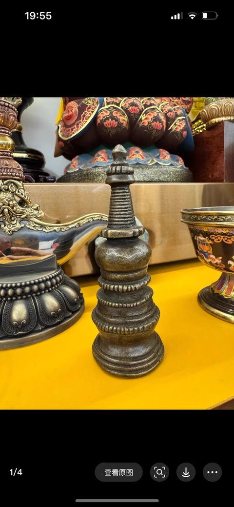 古玩銅器佛塔真品鑒賞圖