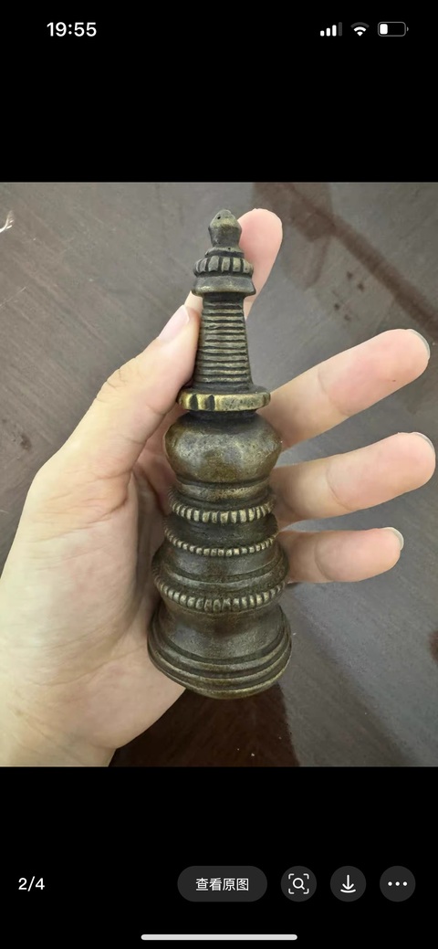 古玩銅器佛塔真品鑒賞圖