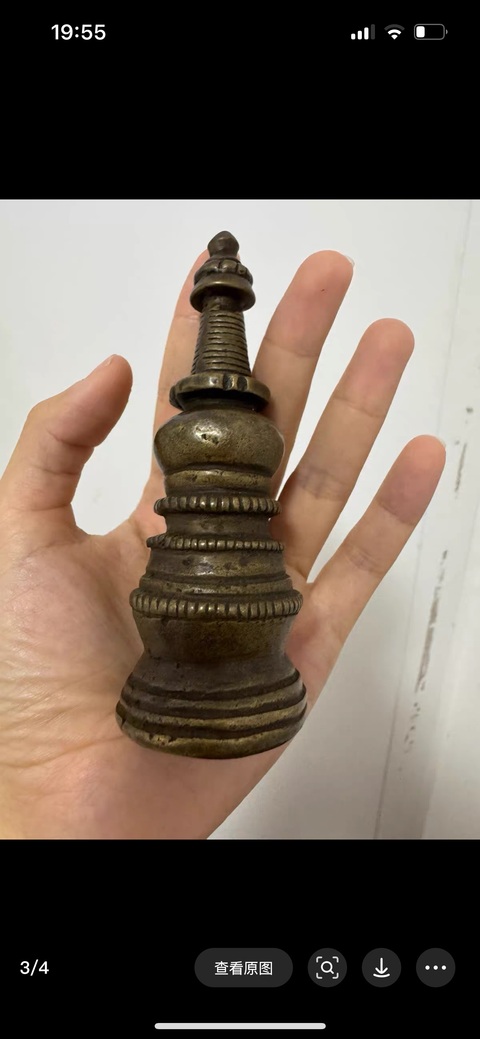 古玩銅器佛塔真品鑒賞圖
