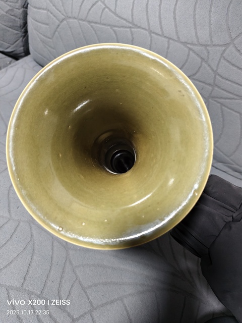 古玩陶瓷茶葉末釉花觚真品鑒賞圖
