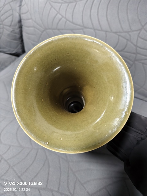 古玩陶瓷茶葉末釉花觚真品鑒賞圖