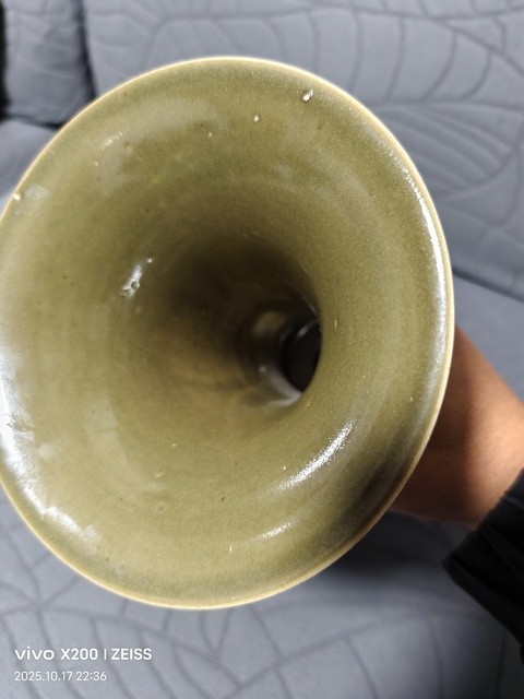 古玩陶瓷茶葉末釉花觚真品鑒賞圖