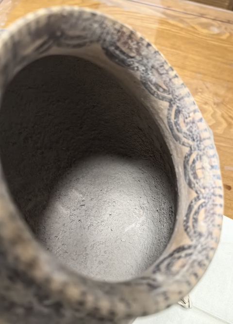 古玩陶瓷彩繪雙耳陶罐真品鑒賞圖