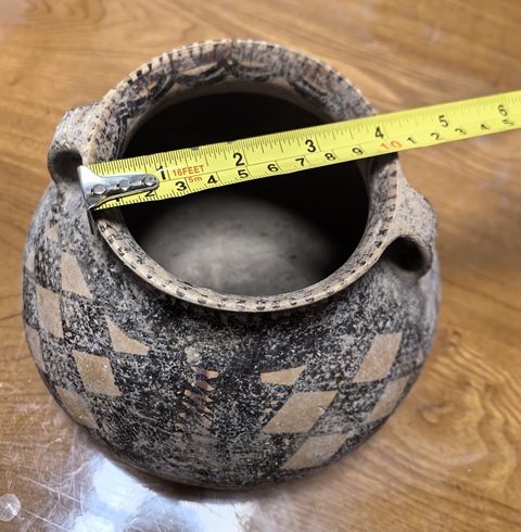 古玩陶瓷彩繪雙耳陶罐真品鑒賞圖
