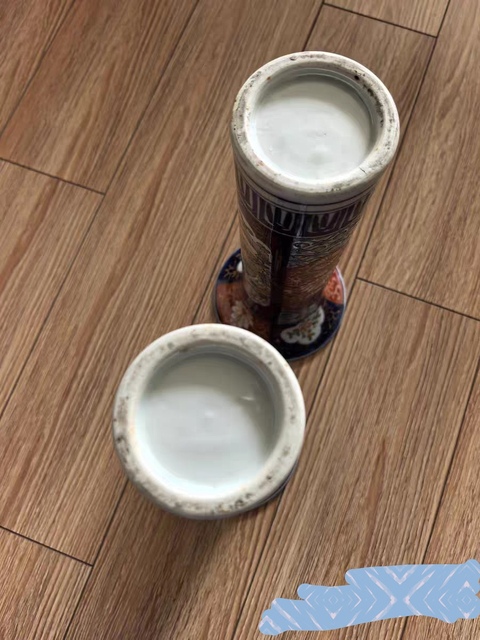 古玩陶瓷青花五彩花觚真品鑒賞圖