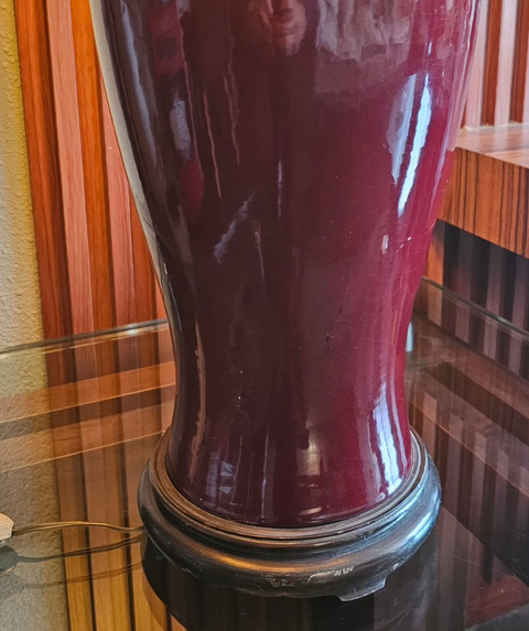 古玩陶瓷紅釉瓶真品鑒賞圖