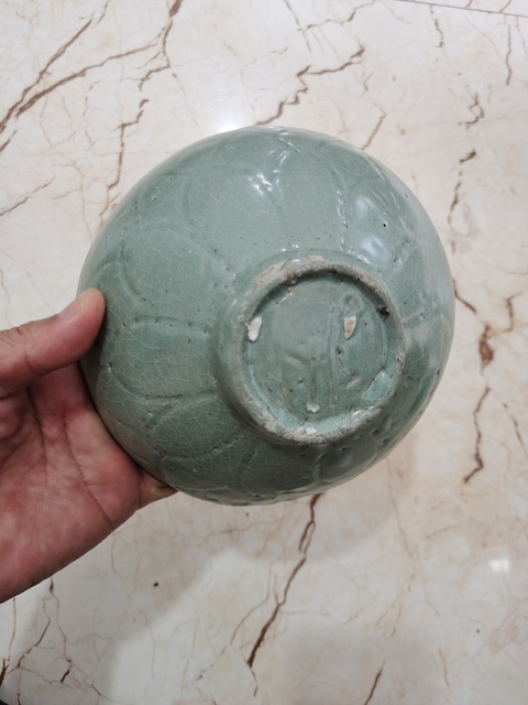 古玩陶瓷高麗青瓷刻花碗真品鑒賞圖