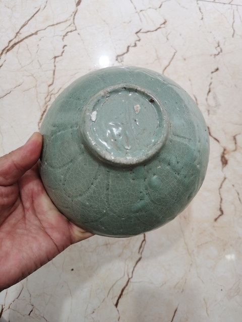 古玩陶瓷高麗青瓷刻花碗真品鑒賞圖