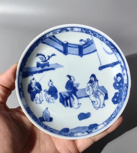 古玩陶瓷青花人物故事盤拍賣，當前價格1800元