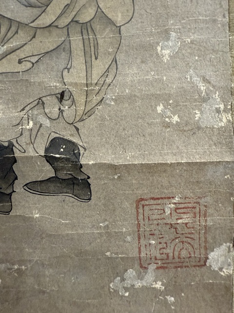 古玩字畫喂馬圖真品鑒賞圖