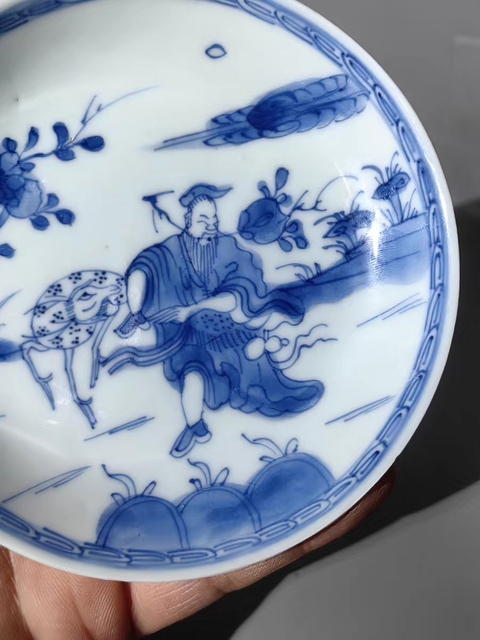 古玩陶瓷人物紋青花盤拍賣,當前價格1500元