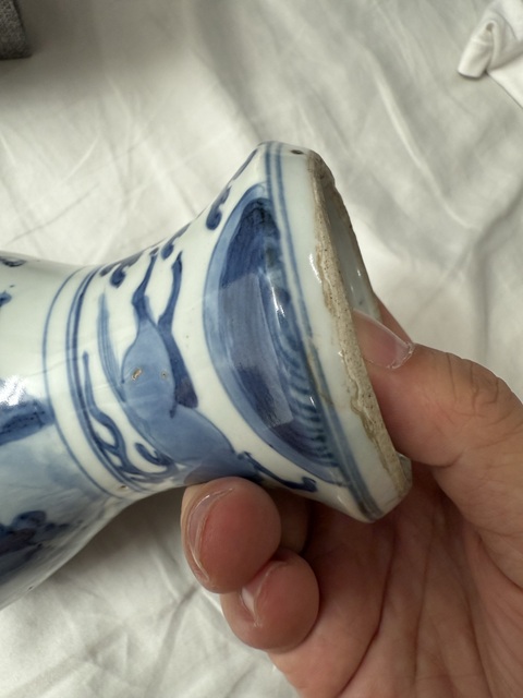 古玩陶瓷明萬歷青花人物故事圖梅瓶真品鑒賞圖