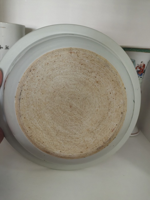 古玩陶瓷粉彩人物故事紋折沿盆真品鑒賞圖
