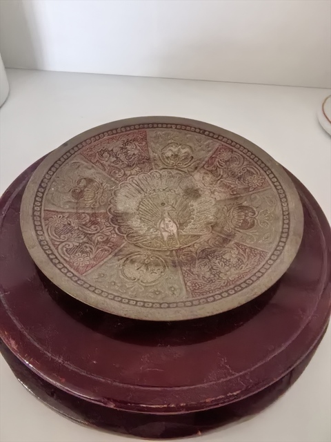 古玩銅器銅彩盤真品鑒賞圖