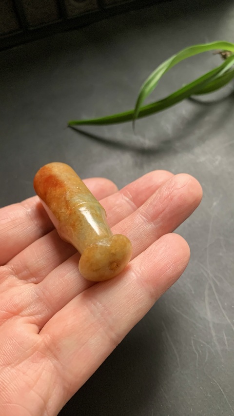 古玩玉器翡翠雕“素紋煙嘴”真品鑒賞圖