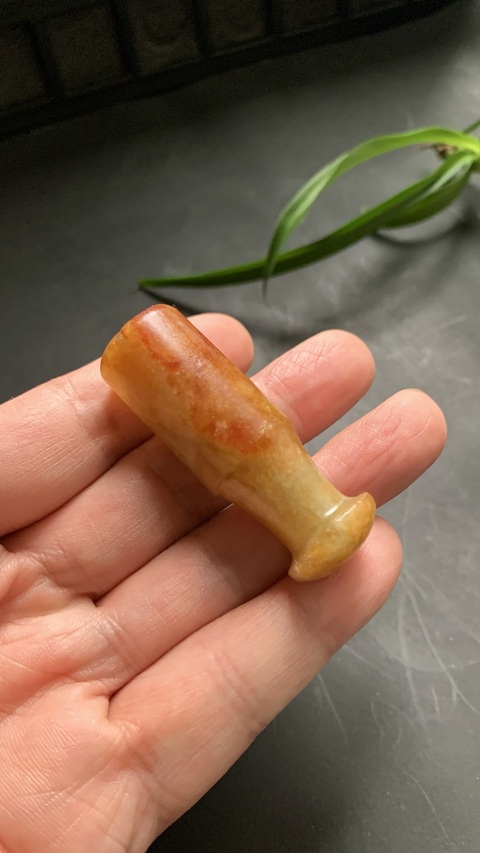 古玩玉器翡翠雕“素紋煙嘴”真品鑒賞圖