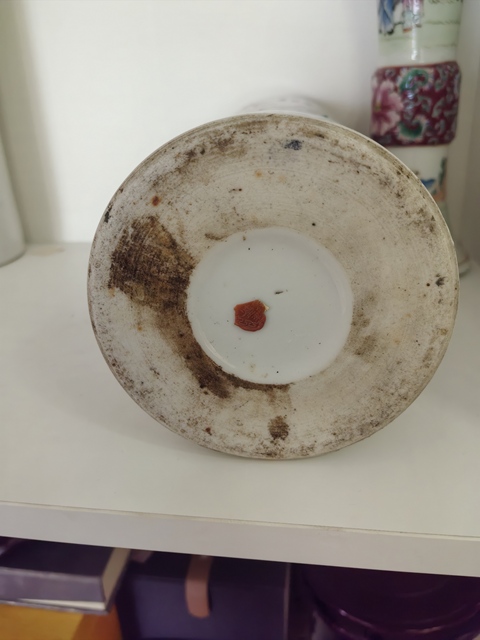古玩陶瓷油粉彩二喬圖帽筒真品鑒賞圖