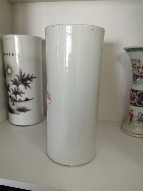 古玩陶瓷油粉彩二喬圖帽筒真品鑒賞圖