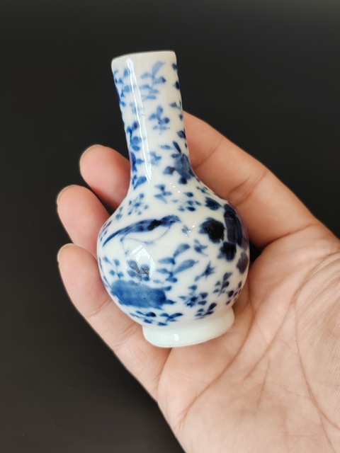 古玩陶瓷清光緒青花天球瓶拍賣,當前價格101元