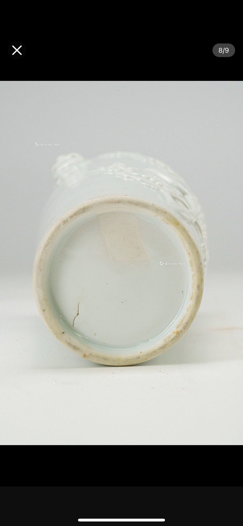 古玩陶瓷清中期德化窯筒瓶真品鑒賞圖