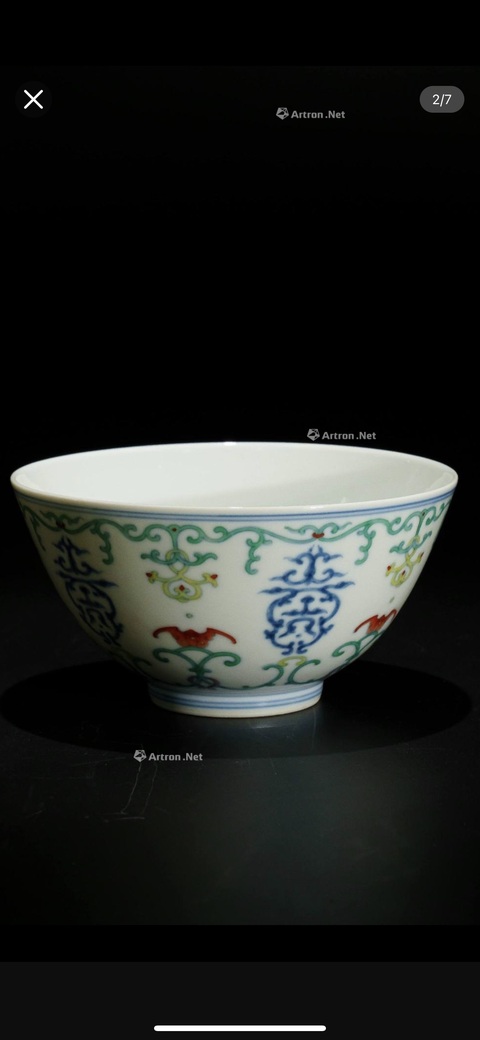 古玩陶瓷清道光 斗彩福壽紋碗真品鑒賞圖