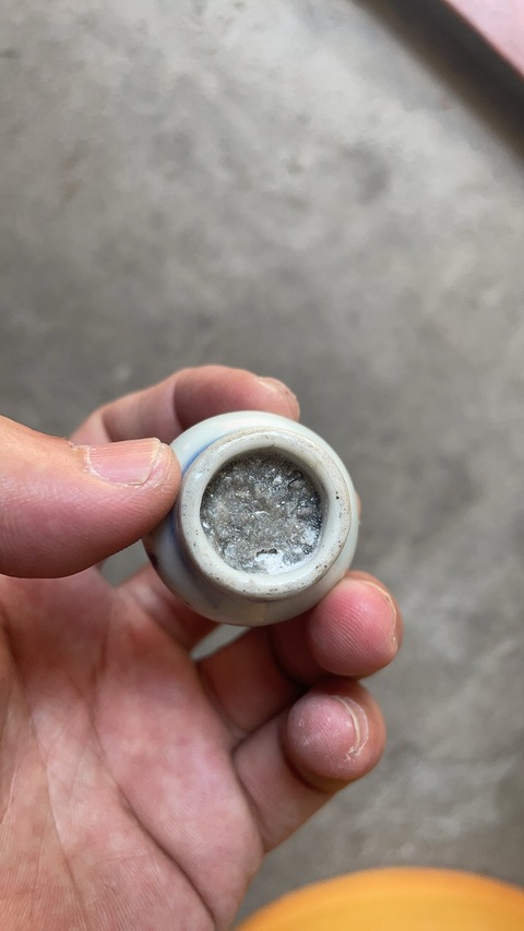 古玩陶瓷青花花卉紋水盂真品鑒賞圖