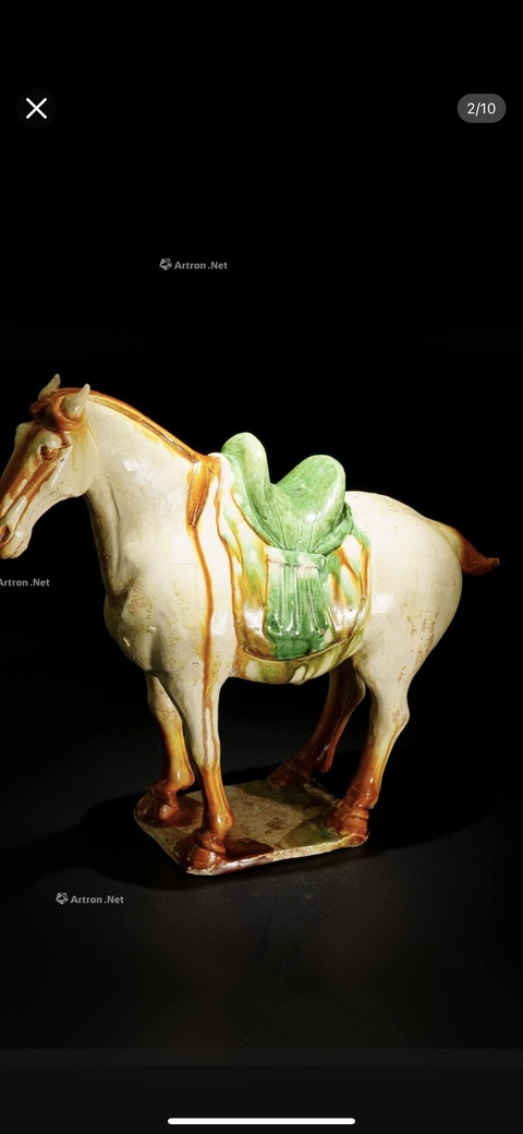 古玩陶瓷三彩馬真品鑒賞圖