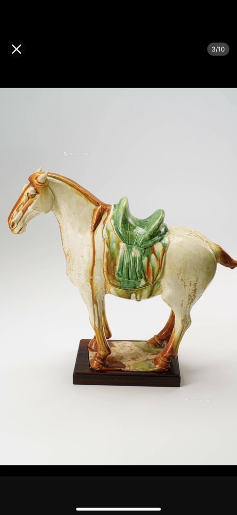古玩陶瓷三彩馬真品鑒賞圖