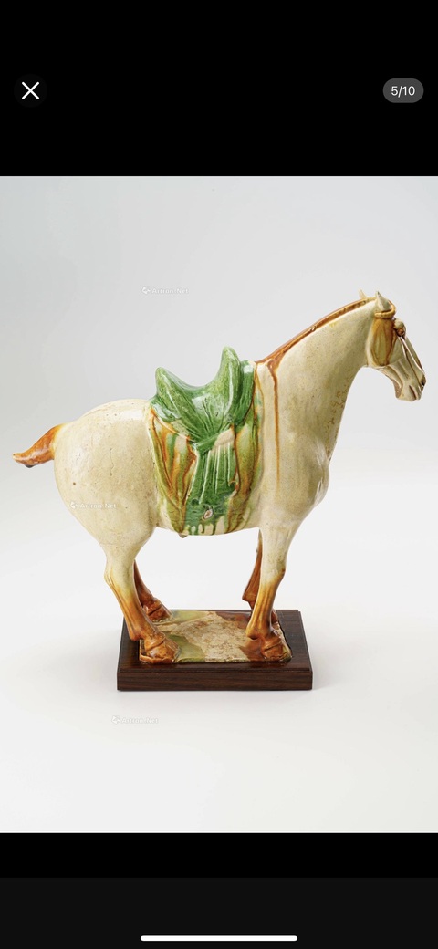 古玩陶瓷三彩馬真品鑒賞圖