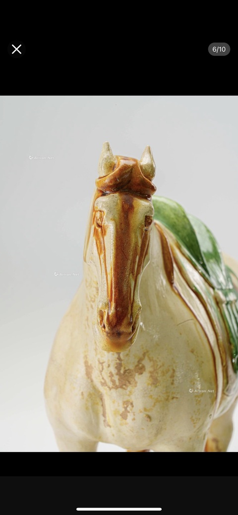 古玩陶瓷三彩馬真品鑒賞圖