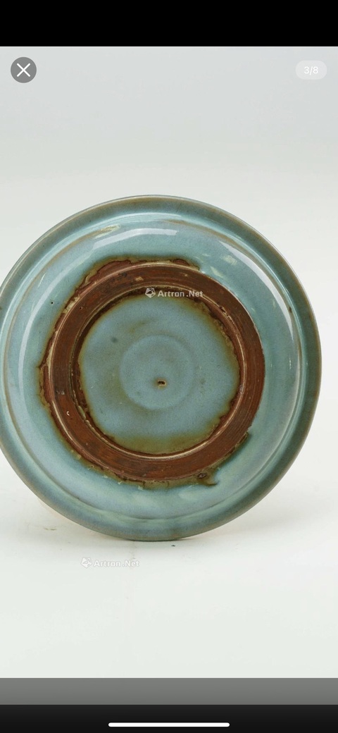 古玩陶瓷鈞窯天藍釉水洗，模糊，偏老真品鑒賞圖