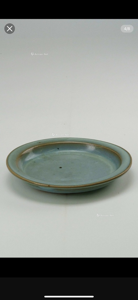 古玩陶瓷鈞窯天藍釉水洗，模糊，偏老真品鑒賞圖