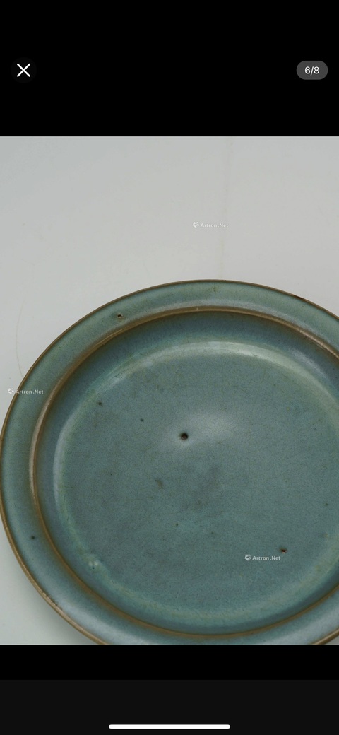 古玩陶瓷鈞窯天藍釉水洗，模糊，偏老真品鑒賞圖